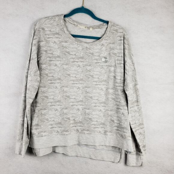 Pebble Beach XL Embroidered  Crewneck Sweatshirt Beige Gray Camo Golf Organic - Picture 1 of 10